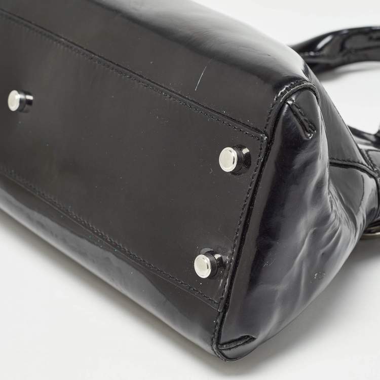 Pre Owned Cartier Black Patent Leather Small Marcello De Cartier Tote