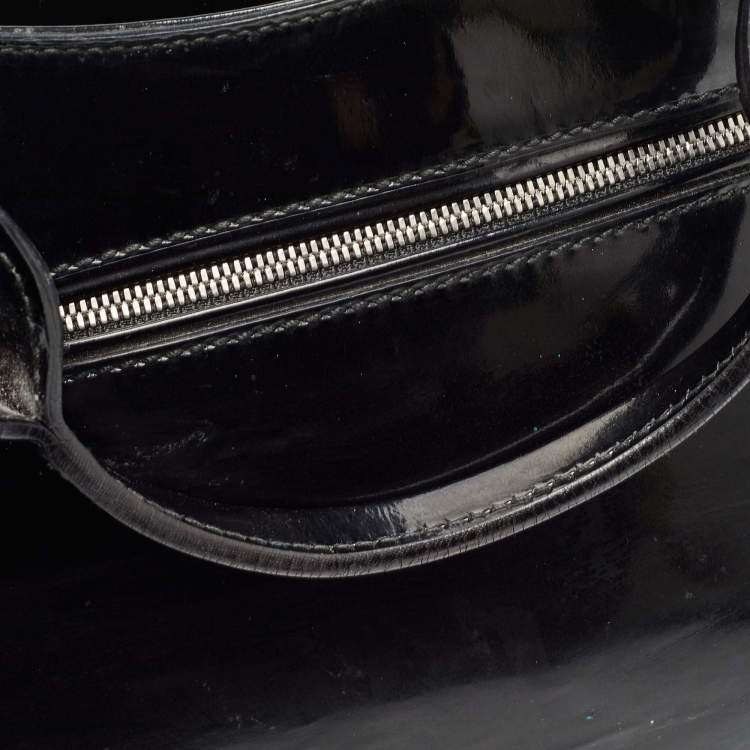 Pre Owned Cartier Black Patent Leather Small Marcello De Cartier Tote