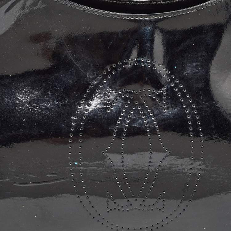 Pre Owned Cartier Black Patent Leather Small Marcello De Cartier Tote