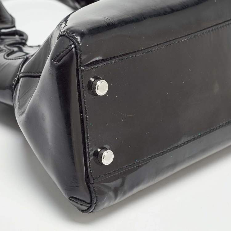 Pre Owned Cartier Black Patent Leather Small Marcello De Cartier Tote