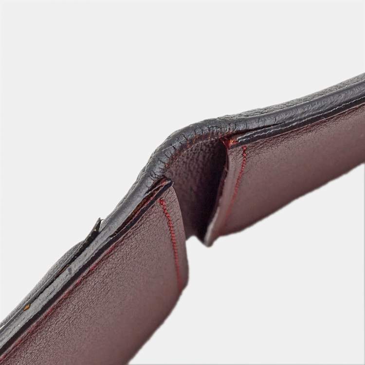 Pre Owned Cartier Black Leather Must De Cartier Card Case