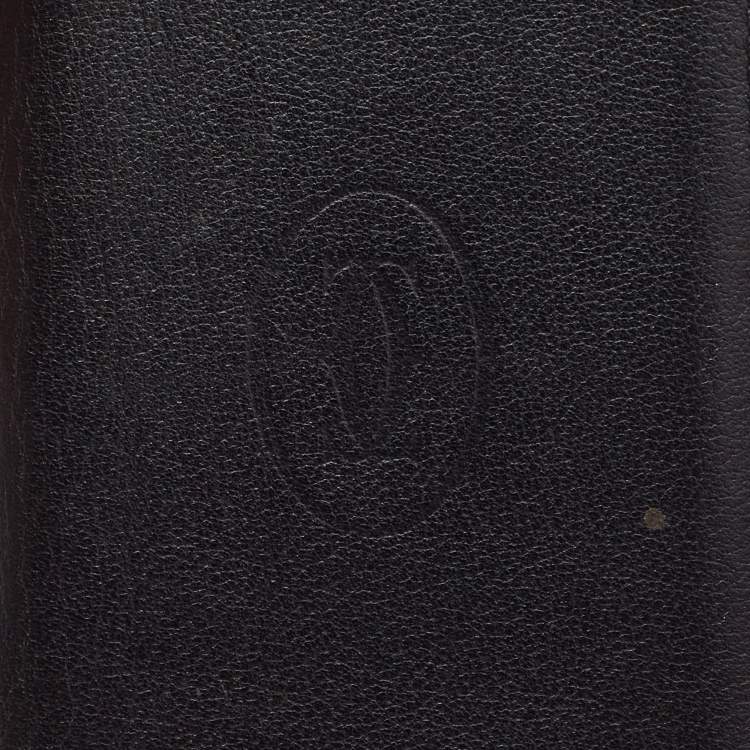 Pre Owned Cartier Black Leather Must De Cartier Card Case