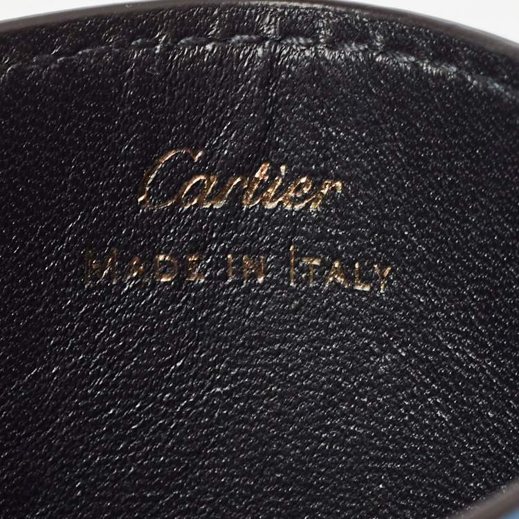Pre Owned Cartier Light Blue Leather C De Cartier Card Holder