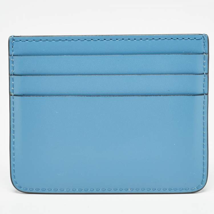 Pre Owned Cartier Light Blue Leather C De Cartier Card Holder