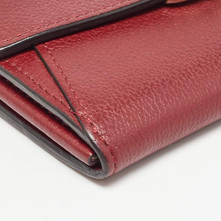 Pre Owned Cartier Dark Red Leather C De Cartier Wallet