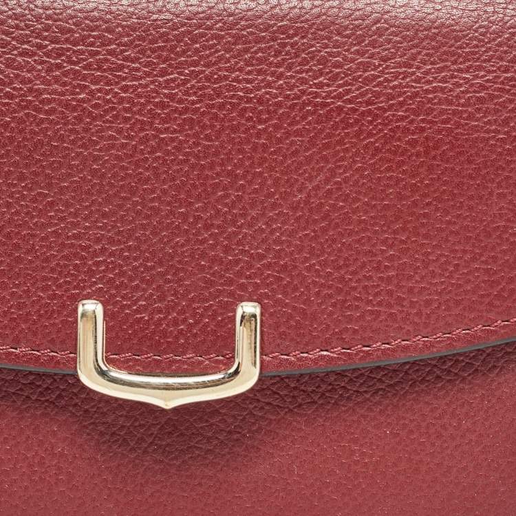 Pre Owned Cartier Dark Red Leather C De Cartier Wallet