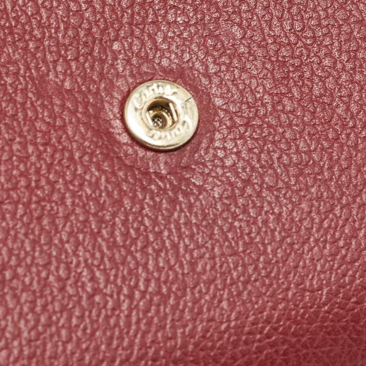 Pre Owned Cartier Dark Red Leather C De Cartier Wallet