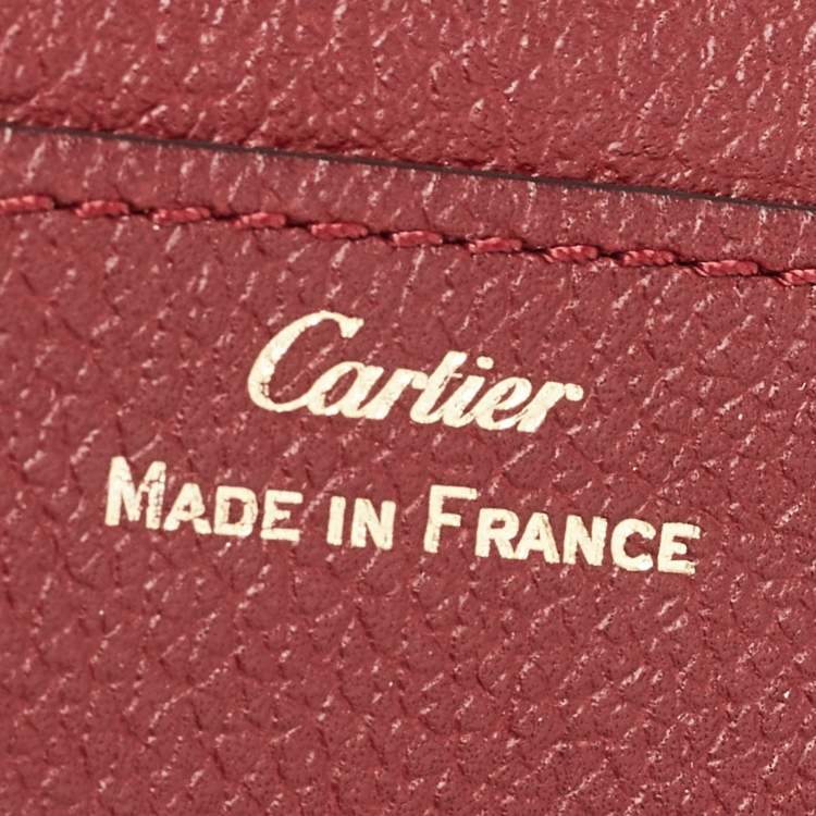 Pre Owned Cartier Dark Red Leather C De Cartier Wallet