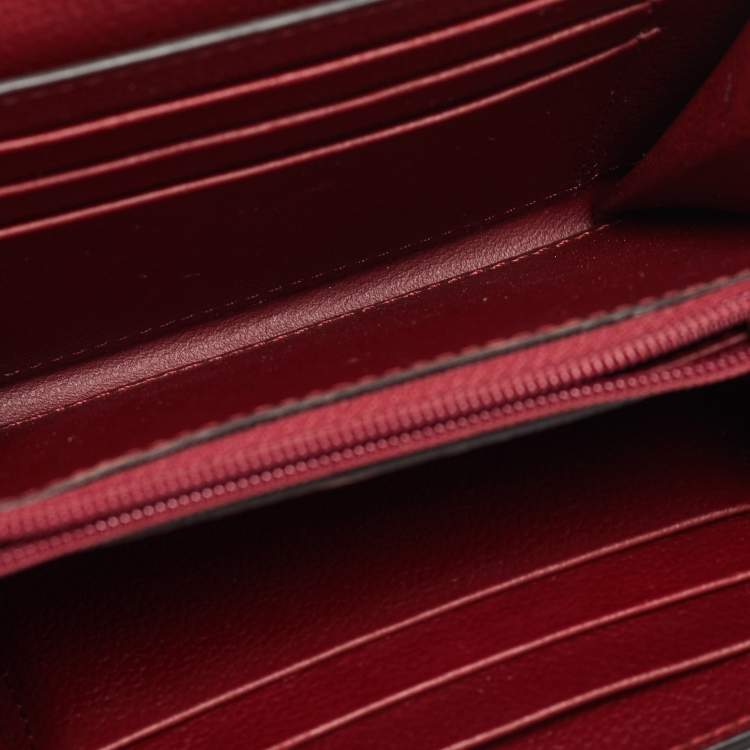 Pre Owned Cartier Dark Red Leather C De Cartier Wallet