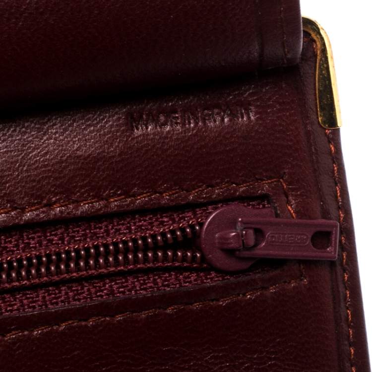 Pre Owned Cartier Maroon Leather Jewelry Pouch                    