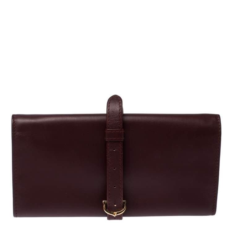 Pre Owned Cartier Maroon Leather Jewelry Pouch                    