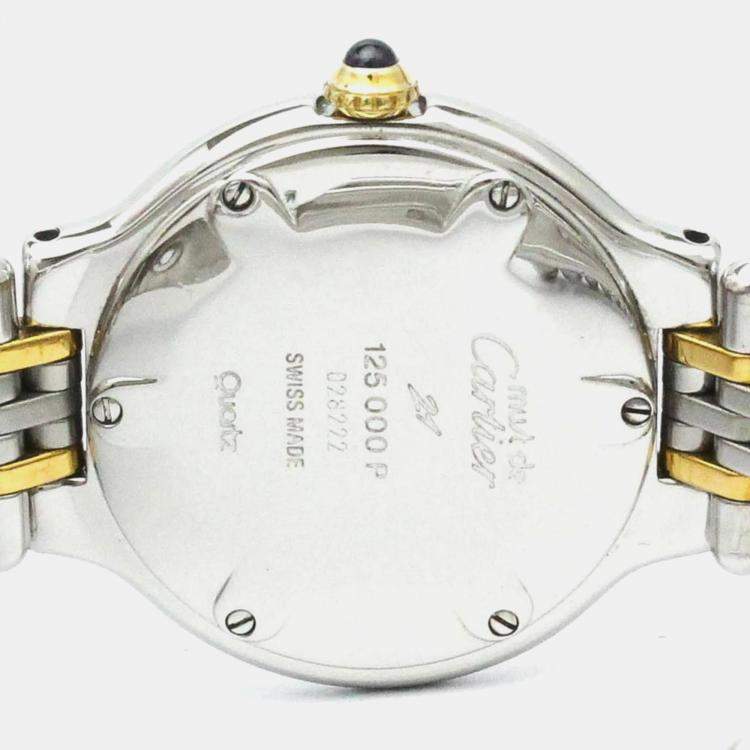 Pre Owned Cartier Silver Gold Plated Stainless Steel Must Quartz Women's Wristwatch 28 mm