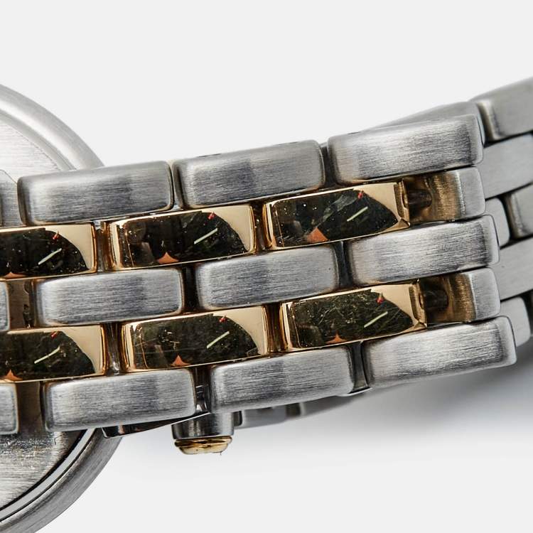 مملوكة مسبقًا Cartier Silver 18K Yellow Gold And Stainless Steel Panthère Cougar 1057920 Women's Wristwatch 24 mm