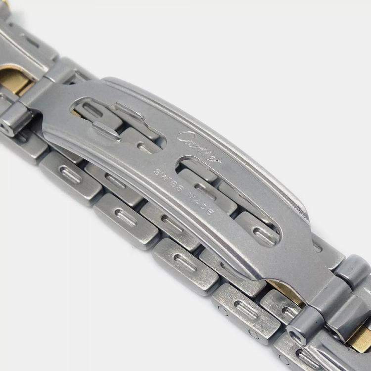 Pre Owned Cartier Beige 18k Yellow Gold Stainless Steel Panthere Vendome 1057920 Quartz Women's Wristwatch 24 mm