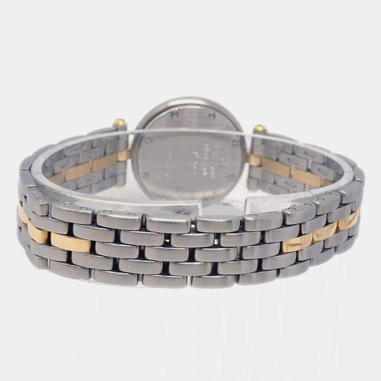 Pre Owned Cartier Beige 18k Yellow Gold Stainless Steel Panthere Vendome 1057920 Quartz Women's Wristwatch 24 mm