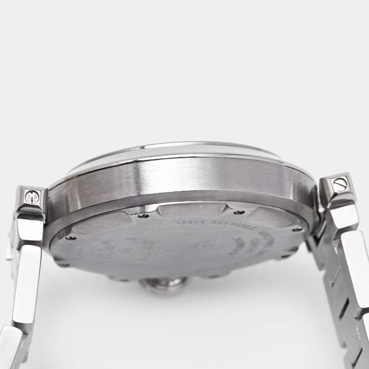 Pre Owned Cartier Black Stainless Steel Pasha De Cartier W31049M7 Unisex Wristwatch 35 mm