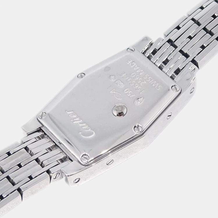 Pre Owned Cartier White Diamond 18k White Gold Lanieres 2560 Quartz Women's Wristwatch 18 mm