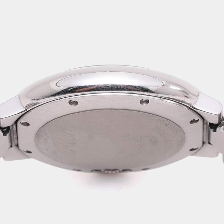 Pre Owned Cartier Pink Stainless Steel Blue Sapphire Ballon Bleu de Cartier W6920100 Women's Wristwatch 33mm