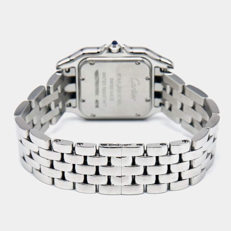 Pre Owned Cartier Silver Stainless Steel Panthere WSPN0007 Women's Wristwatch 26 mm
