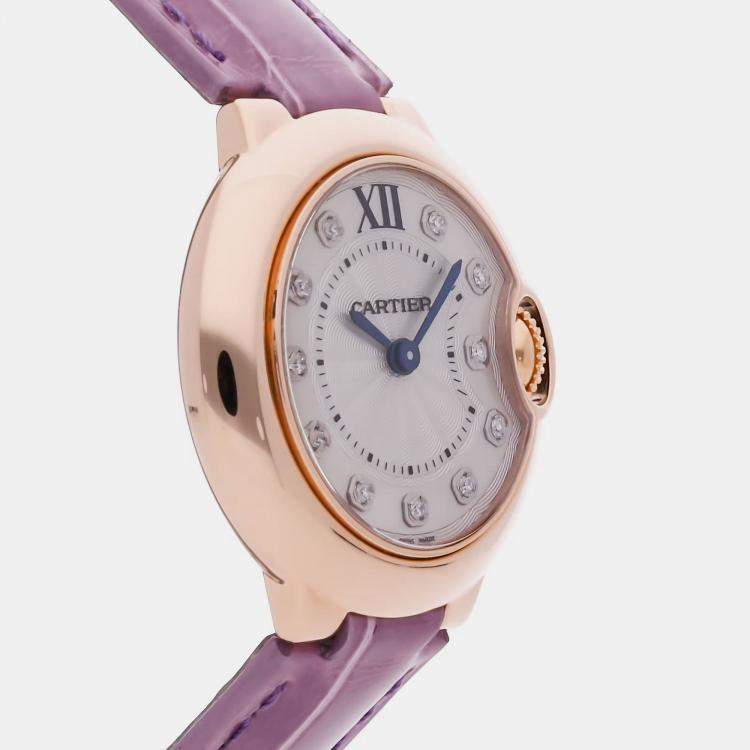Pre Owned Cartier Ballon Bleu WE902050 Quartz Stainless Steel Silver Dial Women's Wristwatch 28mm