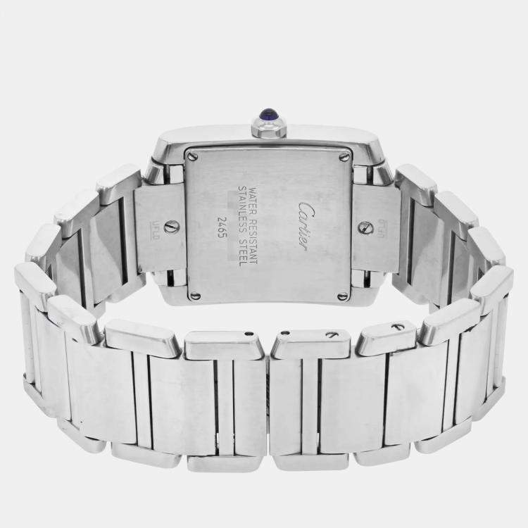 Pre Owned Cartier Silver Stainless Steel Tank Francaise W51011Q3 Quartz Women's Wristwatch 25 mm