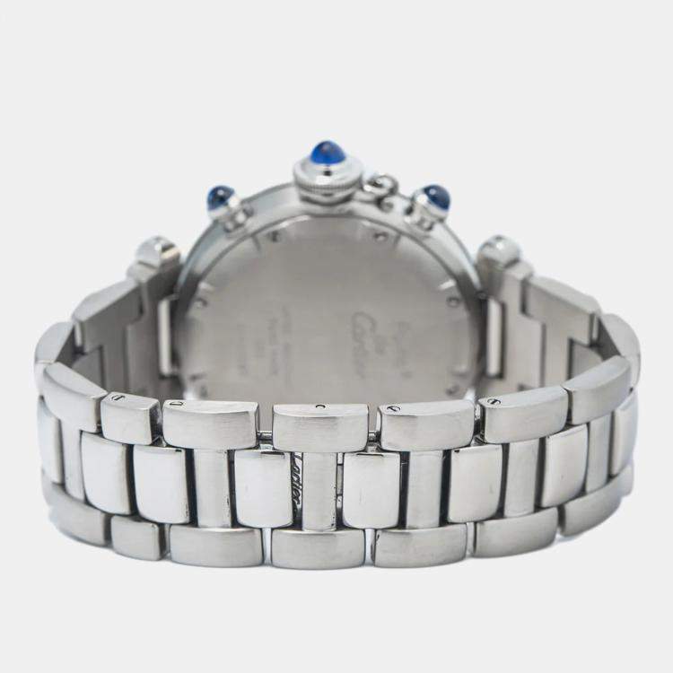 Pre Owned Cartier Grey Stainless Steel Pasha W525395 Quartz Women's Wristwatch 35mm