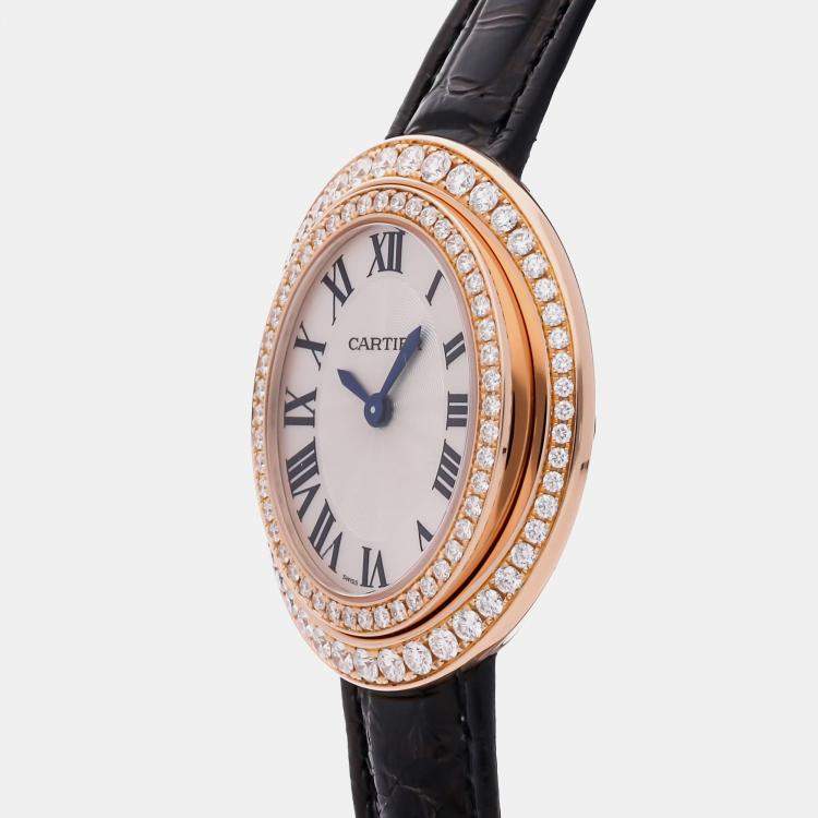 Pre Owned Cartier Hypnose WJHY0006 Quartz Rose Gold Silver Dial Women's Wristwatch 30mm