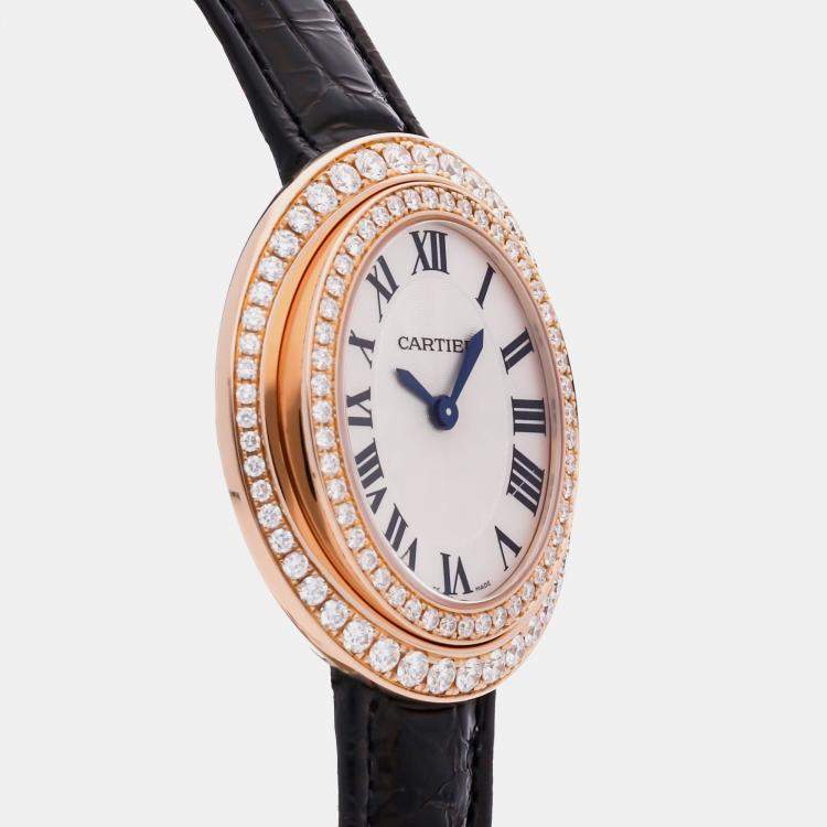 Pre Owned Cartier Hypnose WJHY0006 Quartz Rose Gold Silver Dial Women's Wristwatch 30mm
