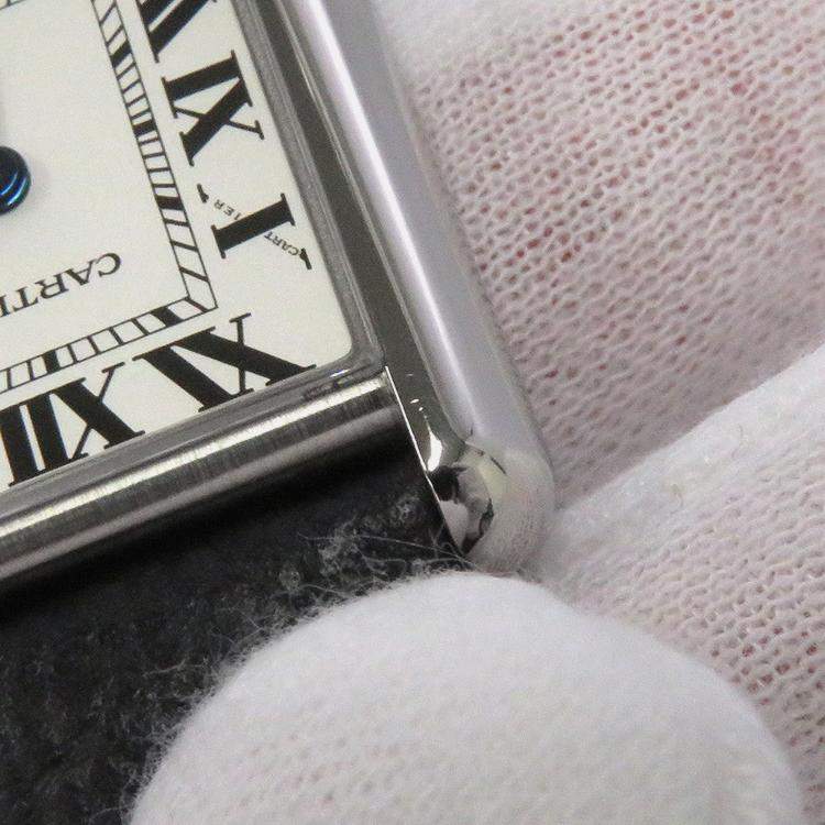 Pre Owned Cartier Tank WSTA0042 Quartz Silver Stainless Steel Women's Wristwatch 22 mm