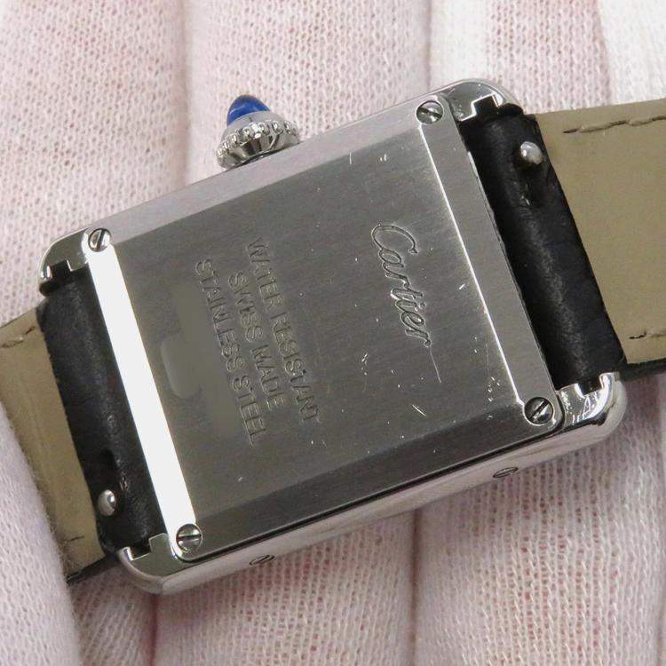 Pre Owned Cartier Tank WSTA0042 Quartz Silver Stainless Steel Women's Wristwatch 22 mm