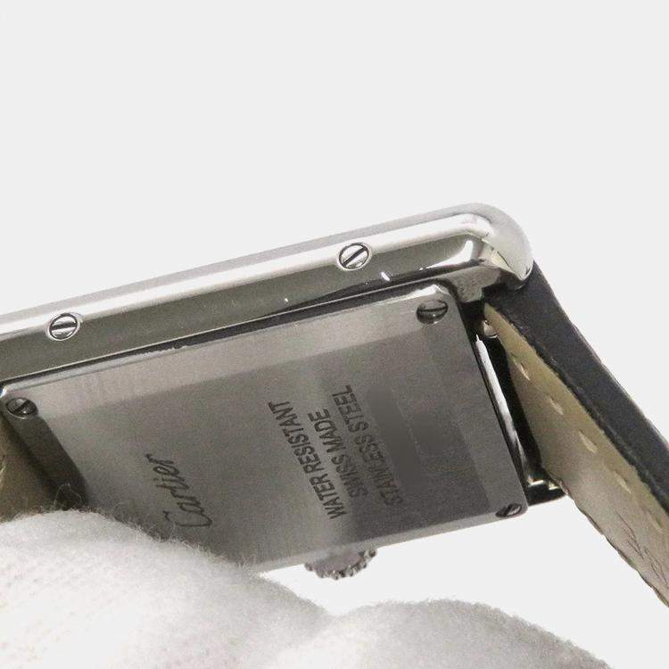 Pre Owned Cartier Tank WSTA0042 Quartz Silver Stainless Steel Women's Wristwatch 22 mm