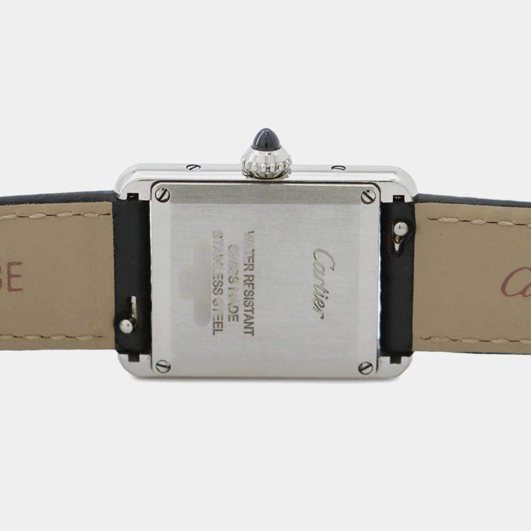 Pre Owned Cartier Tank WSTA0042 Quartz Silver Stainless Steel Women's Wristwatch 22 mm