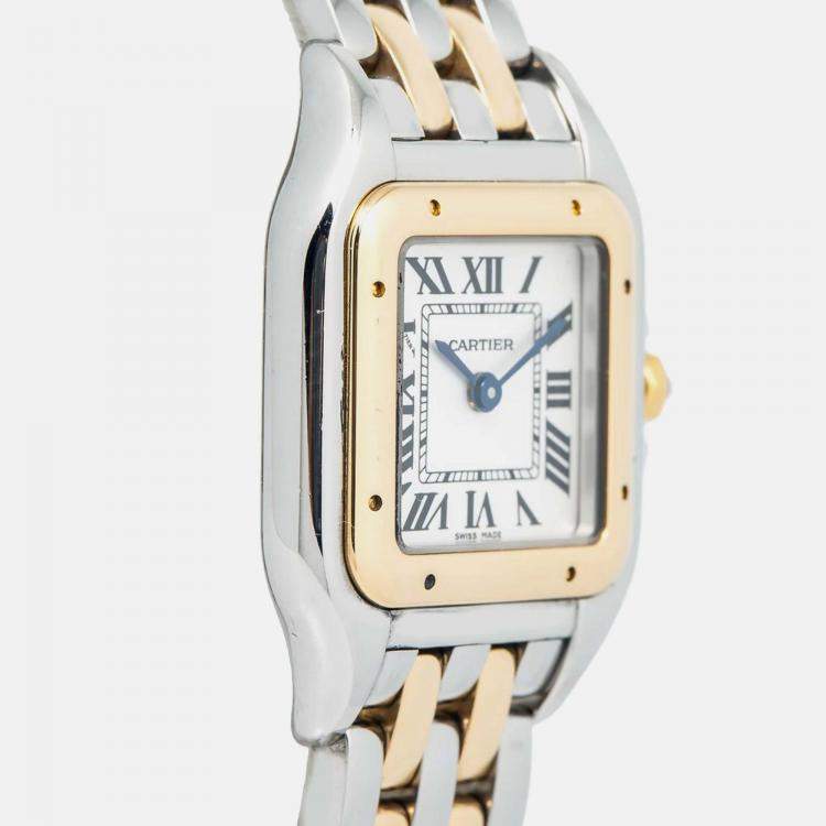 Pre Owned Cartier Panthere W2PN0006 Quartz White 18k Yellow Gold Women's Wristwatch 22 mm