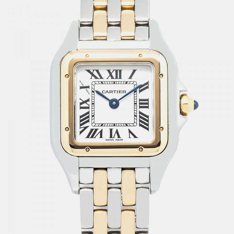 Pre Owned Cartier Panthere W2PN0006 Quartz White 18k Yellow Gold Women's Wristwatch 22 mm