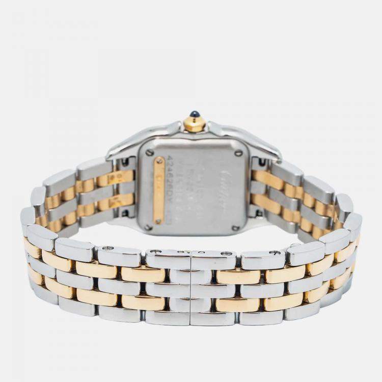 Pre Owned Cartier Panthere W2PN0006 Quartz White 18k Yellow Gold Women's Watch 22 mm