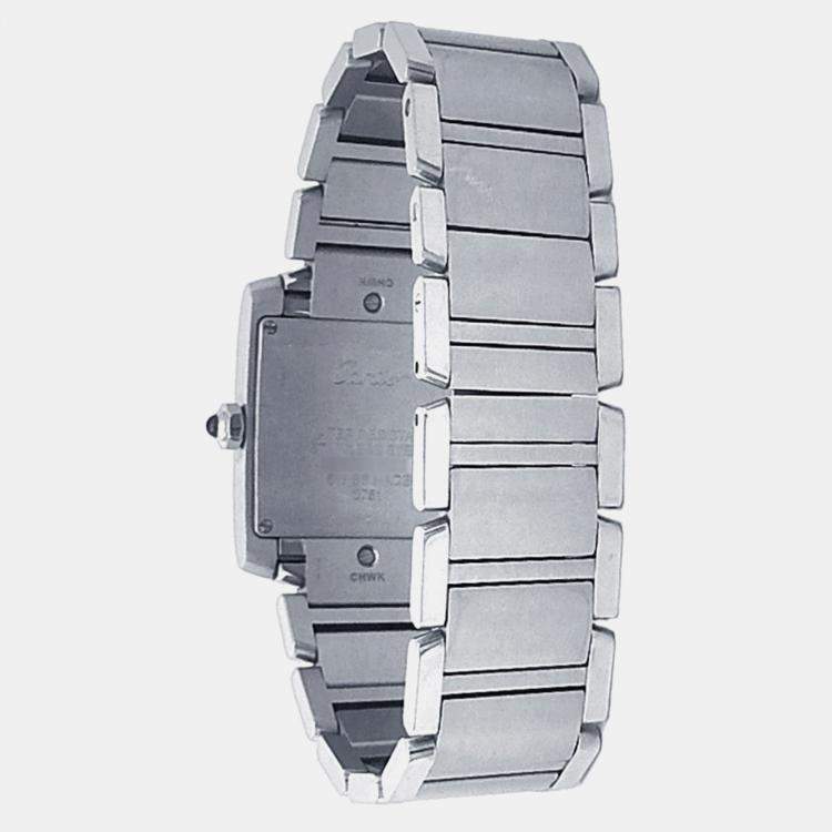 Pre Owned Cartier Tank Francaise WE110007 Quartz Silver Stainless Steel Women's Wristwatch 25 mm