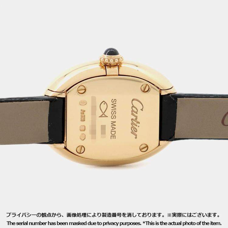 Pre Owned Cartier Baignoire WGBA0017 Quartz Silver 18k Yellow Gold Women's Wristwatch 18 mm