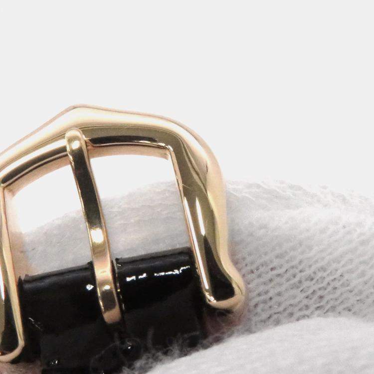 Pre Owned Cartier Baignoire WGBA0017 Quartz Silver 18k Yellow Gold Women's Wristwatch 18 mm