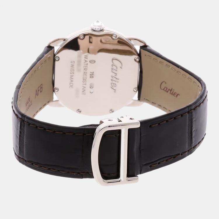Pre Owned Cartier Ronde Louis Cartier WR000251 Quartz White 18k White Gold Women's Wristwatch 29mm