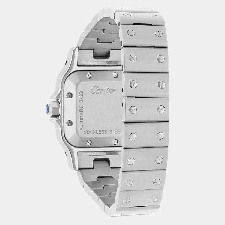 Pre Owned Cartier Santos Galbee W20054D6 Automatic Silver Stainless Steel Women's Wristwatch 24 mm
