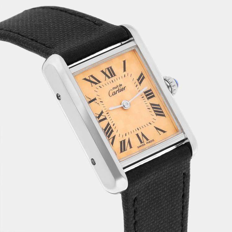 Pre Owned Cartier Must de Tank 2416 Quartz Silver Women's Wristwatch 22 mm