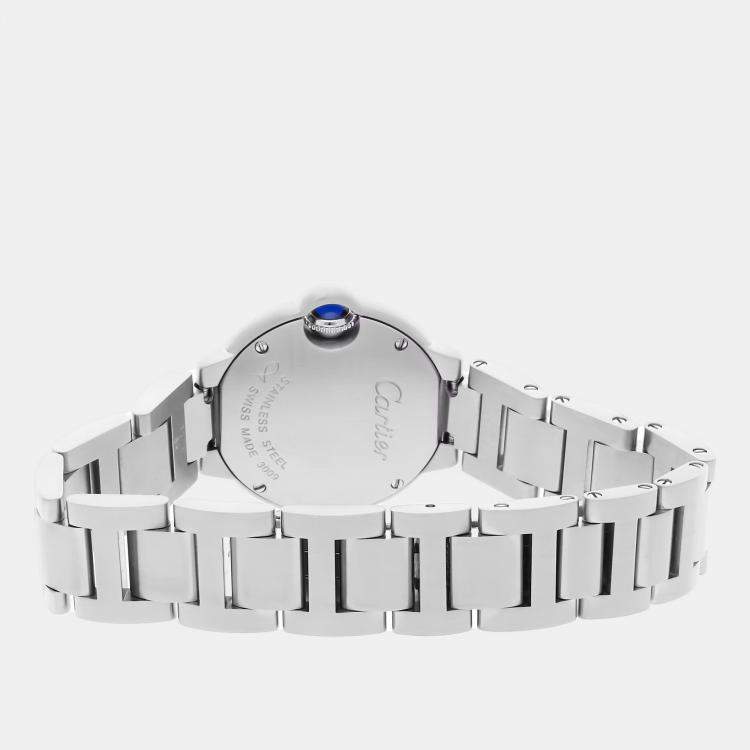 Pre Owned Cartier Ballon Bleu W4BB0015 Quartz White Stainless Steel Women's Wristwatch 28mm
