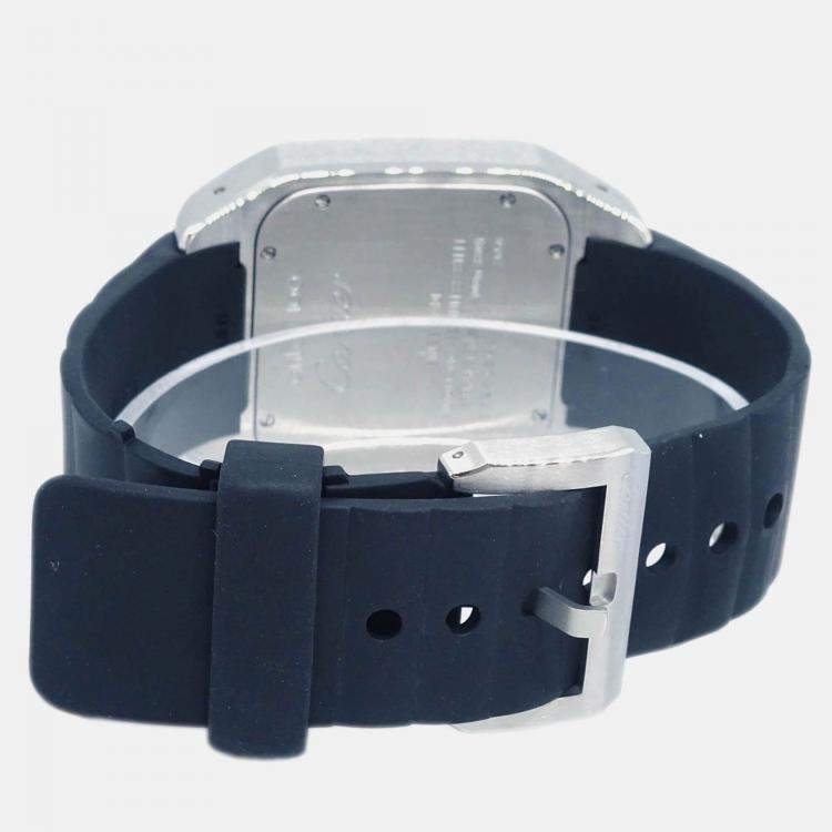 Pre Owned Cartier Santos 100 W20073X8 Automatic White Stainless Steel Women's Wristwatch 38 mm