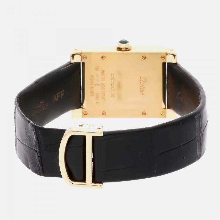 Pre Owned Cartier Tank A Vis W1529451 Automatic Silver 18k Yellow Gold Women’s Wristwatch 27 mm