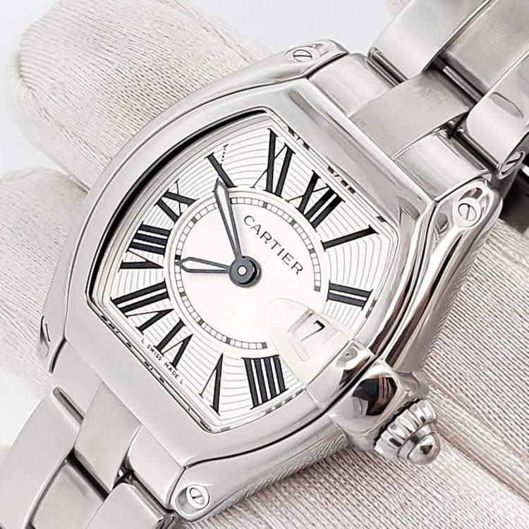Pre Owned Cartier Roadster W62016V3 Quartz Silver Stainless Steel Women's Wristwatch 30 mm
