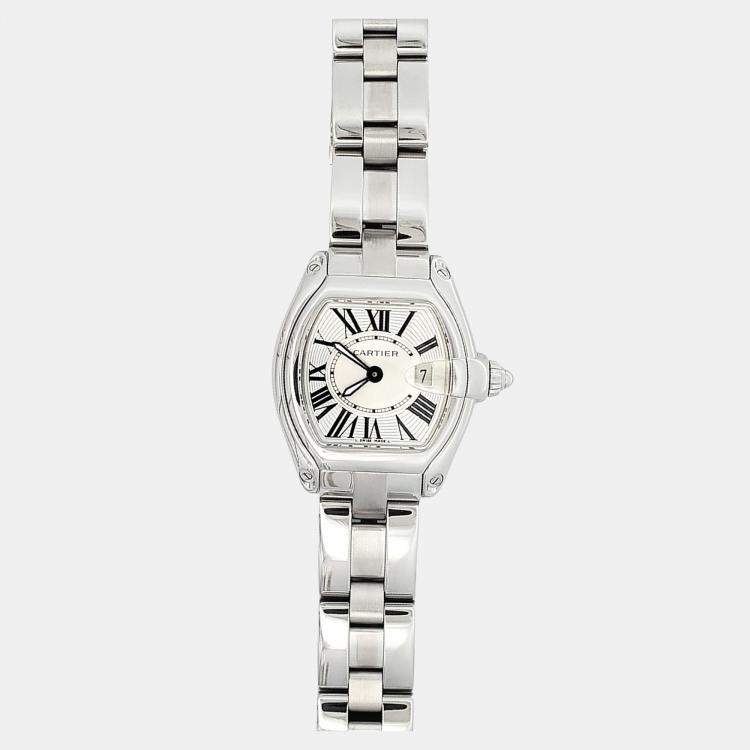 Pre Owned Cartier Roadster W62016V3 Quartz Silver Stainless Steel Women's Wristwatch 30 mm