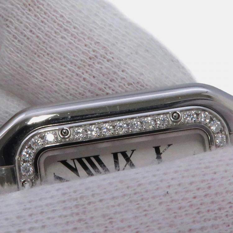 Pre Owned Cartier Panthere De Cartier W4PN0008 Quartz Silver Stainless Steel Women's Wristwatch 27 mm