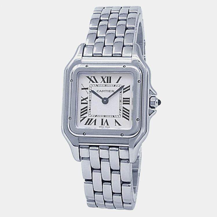 Pre Owned Cartier Panthere WSPN0015 Quartz Silver Stainless Steel Women’s Wristwatch 27 mm