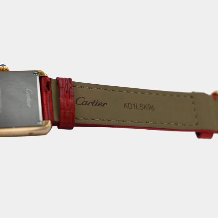 Pre Owned Cartier Tank Solo W1018755 Quartz White 18K Yellow Gold  Women's Wristwatch 24mm
