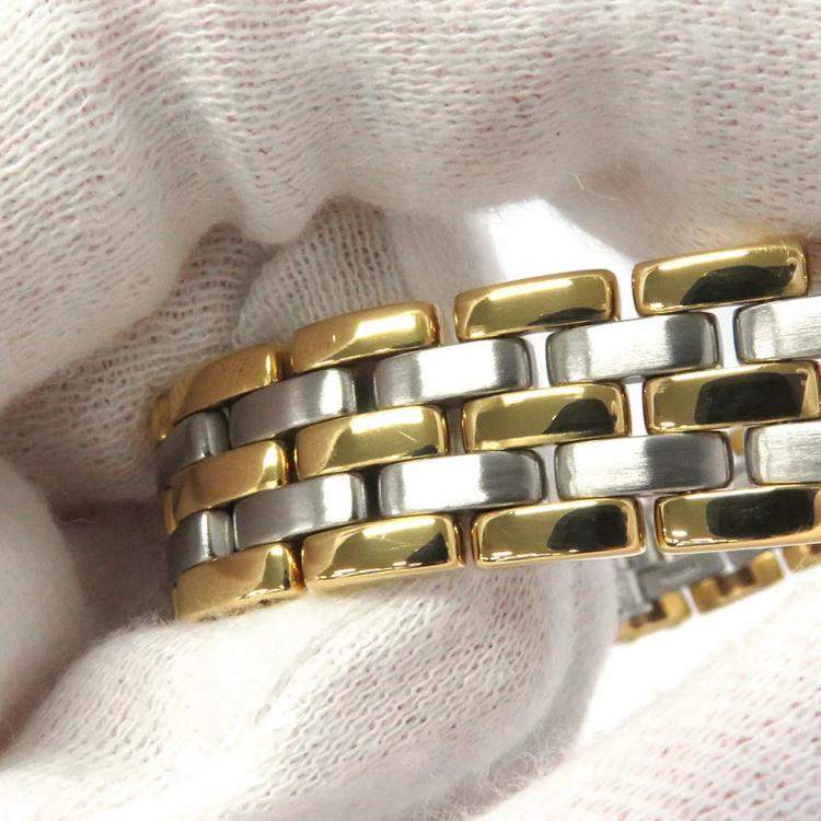 Pre Owned Cartier Panthere 84083244 Quartz Ivory 18k Yellow Gold Stainless Steel Women's Wristwatch 21 mm